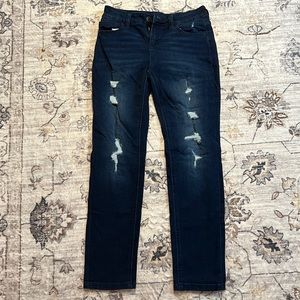 Justice size 14 girls jeans, straight/skinny ripped (Brand New)